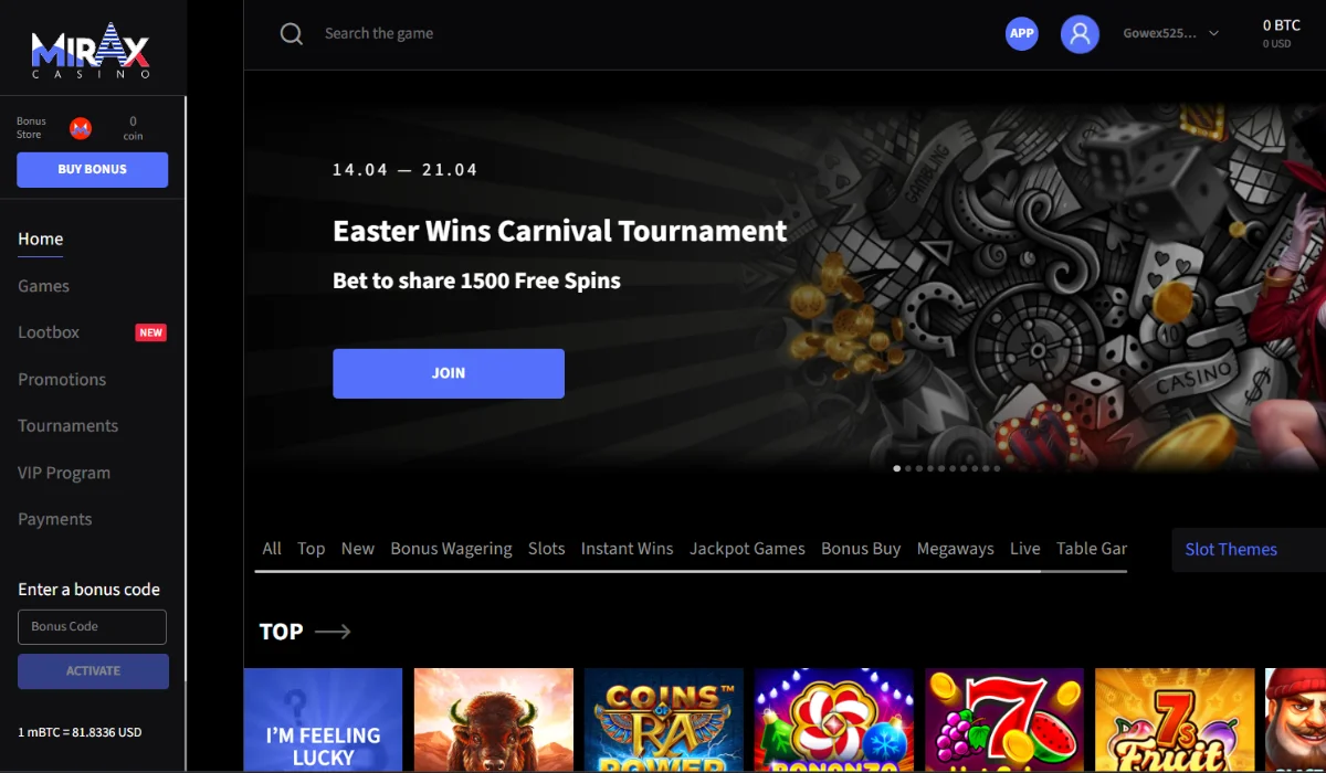 Mirax Casino Online