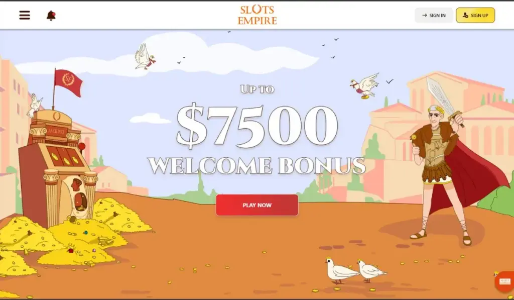 Slots Empire Crypto Casino with Massive $7500 Welcome Bonus